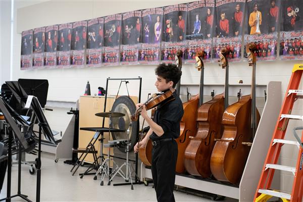 Students performing at the 2023-2024 All County Orchestra Concert